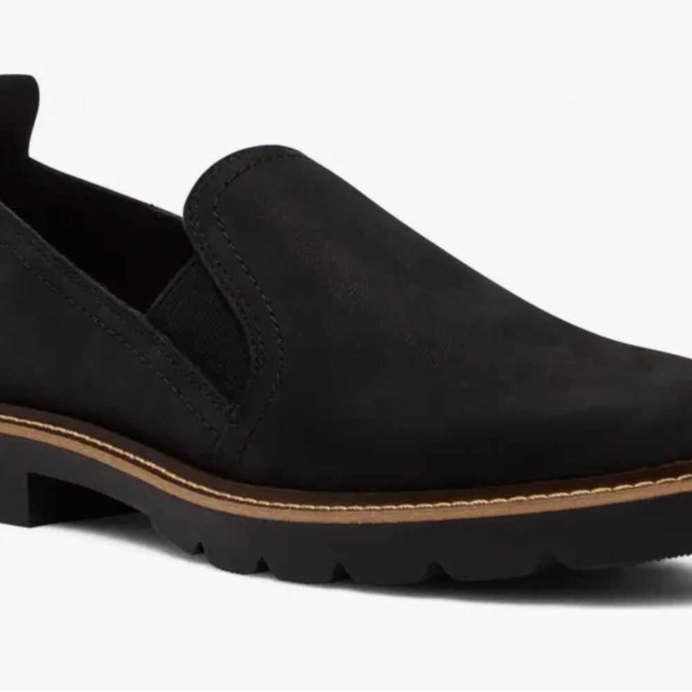 Blondo Phoebe Waterproof Lug Sole Loafers Black Nubuck Size 8.5 M Like New - Picture 3 of 10